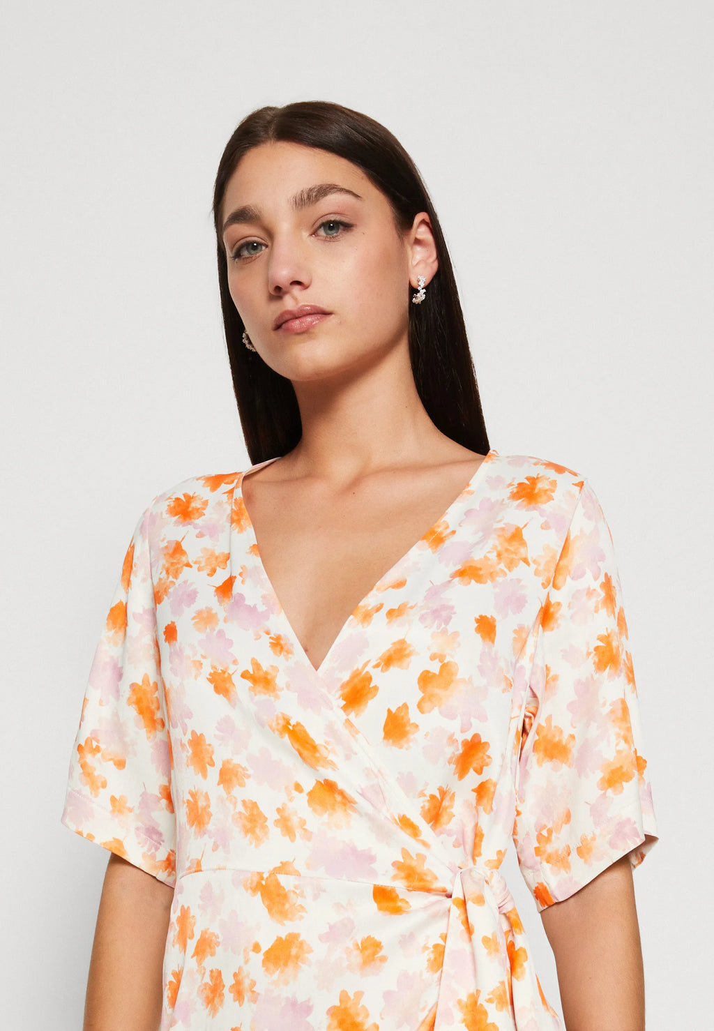 Croomly Summer V‑Neck Dress – LIME BLOOM